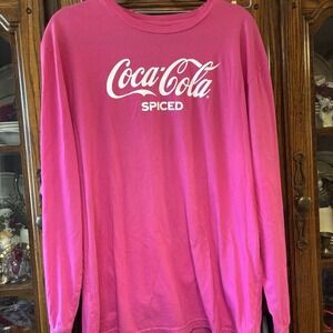 Coca-Cola Spiced Women's Oversized Shirt,‎ Xl Hot Pink Long Sleeve